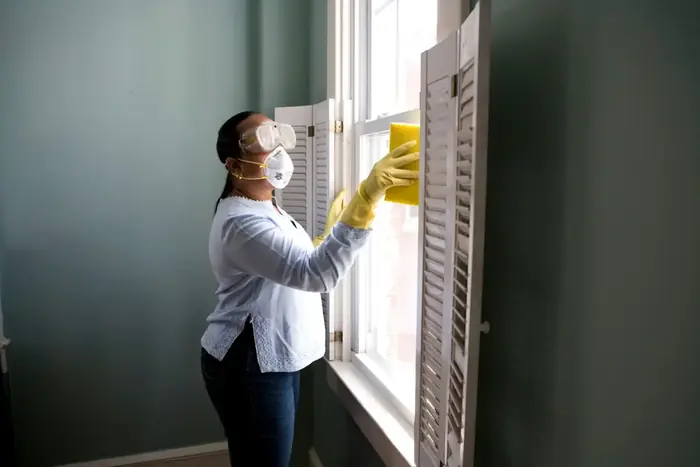 Professional cleaner at work in Attard, Malta